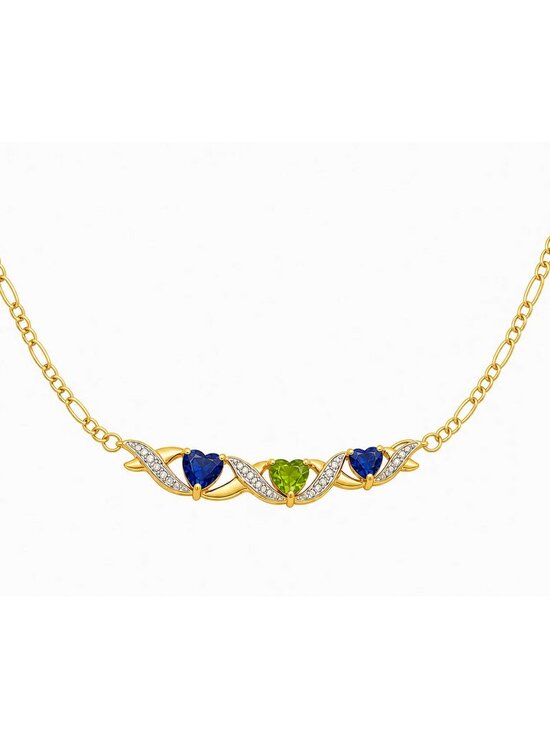 Jewelry - Genuine 0.96 Peridot, Tanzanite & Diamond Heart Necklace 10k SOLID Gold